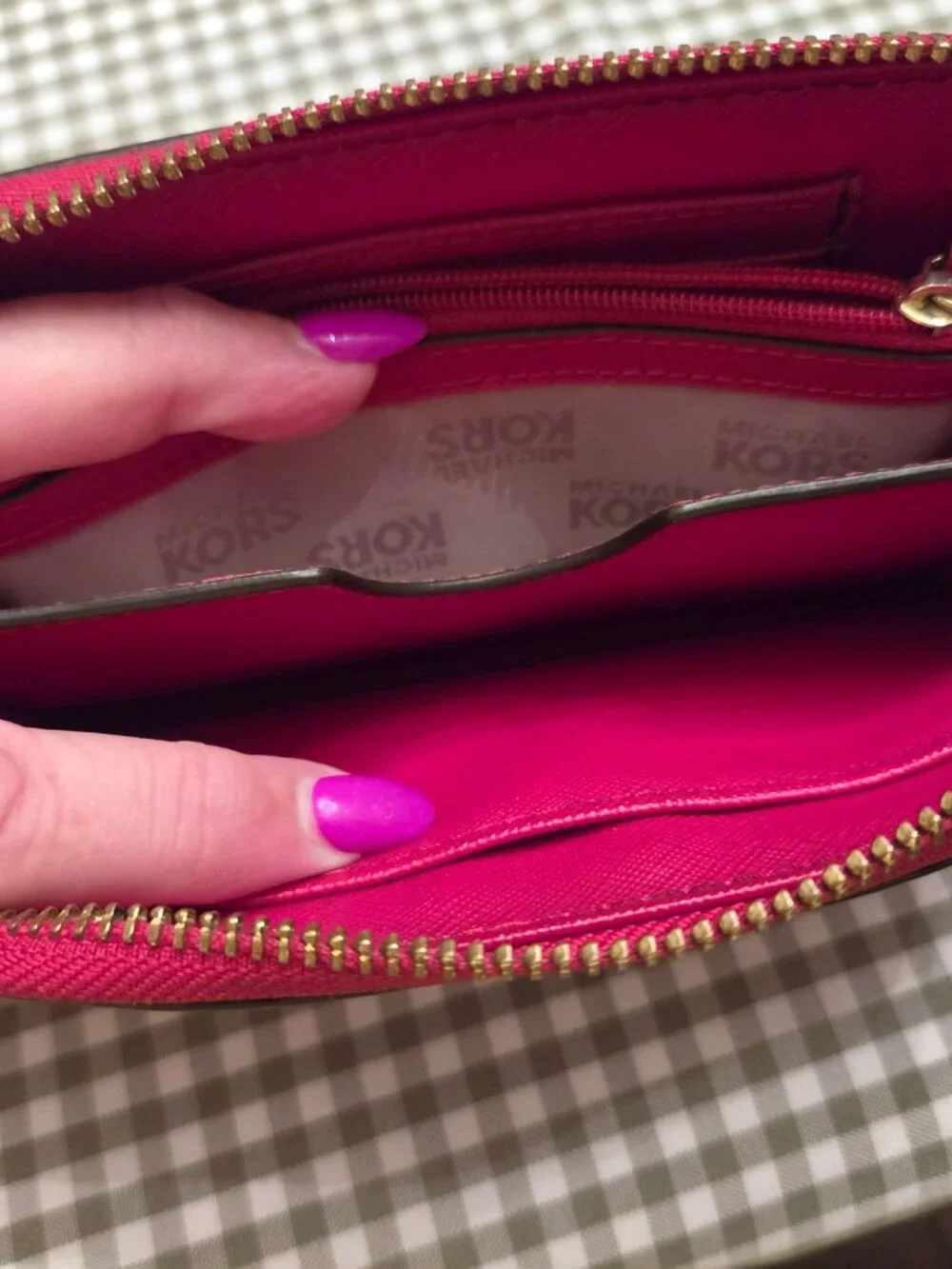 Michael Kors Jet Set Continental Wallet - Red _GUC